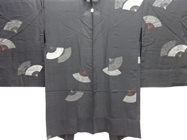 アンティーク　紗扇模様織り出し漆一つ紋羽織